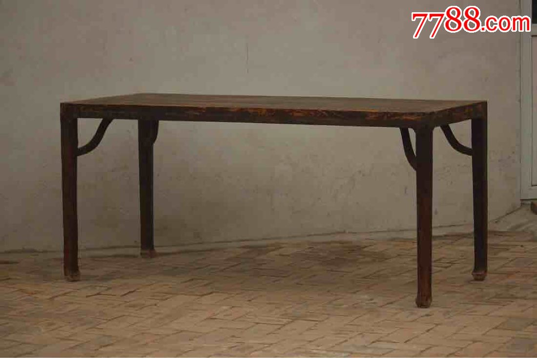 榆木四平画案,完整稳固全品,适合书房或餐桌,尺寸长175宽75高81.