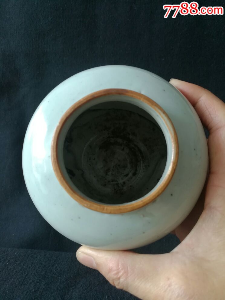 明末酱釉口青白釉罐一对_单色白瓷_第9张_7788瓷器