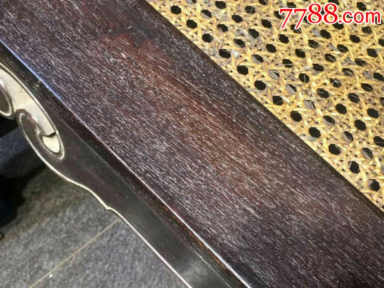 剑腿床.铁梨木.花纹好看.棕绳腾面.