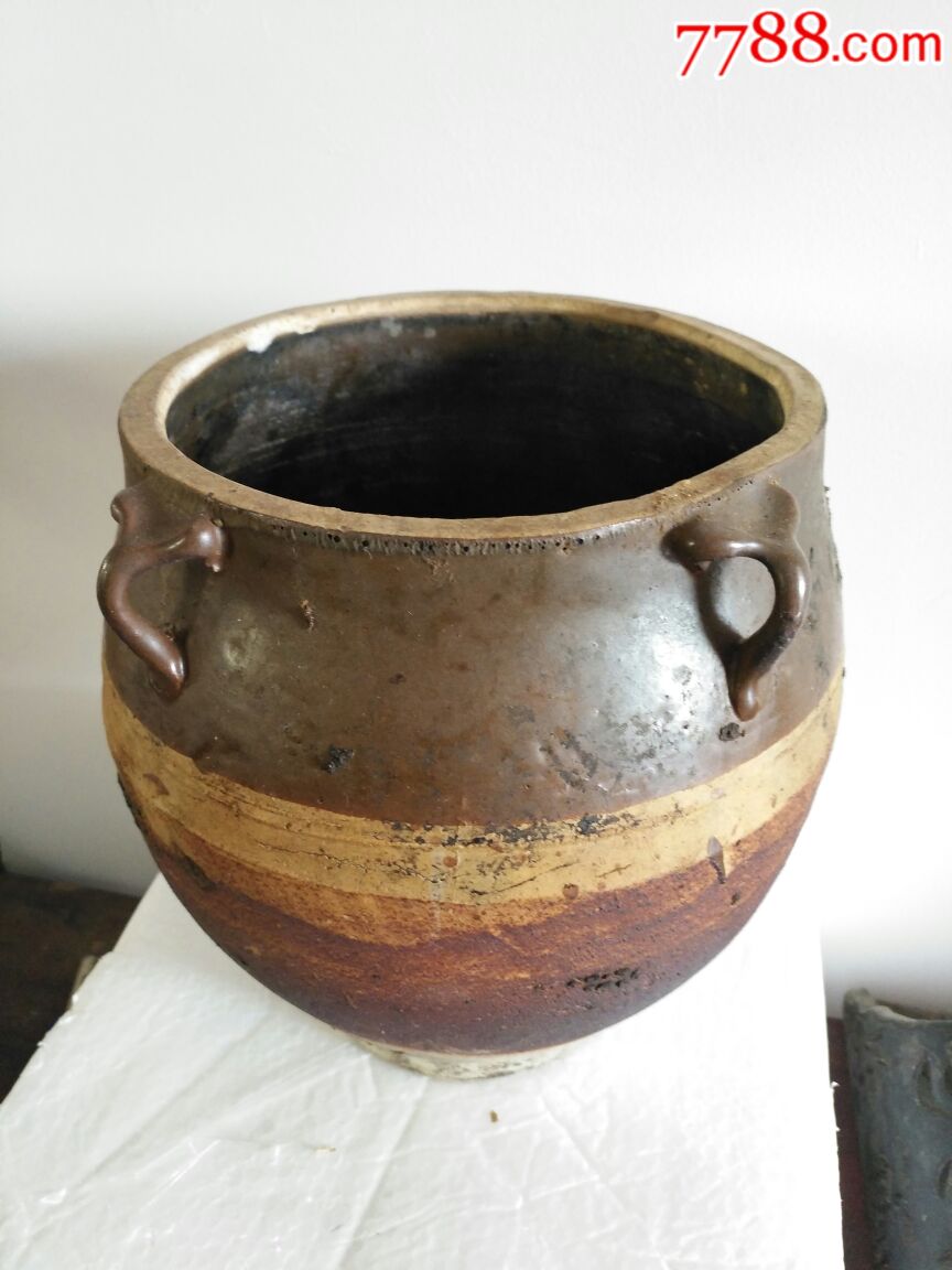 四耳陶罐民俗怀旧展品影视道具经典品味老陶器