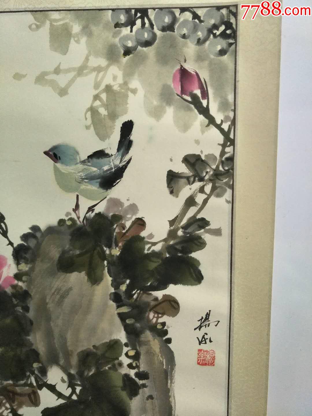 四川画家杨乐作品68x40,手工装裱.