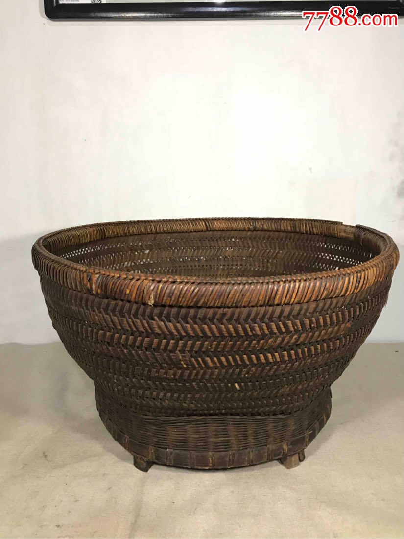 古董古玩收藏杂项清代竹篮藤篮竹编篮子竹筐竹子竹制品
