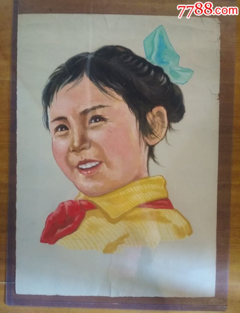 红领巾少女水粉画