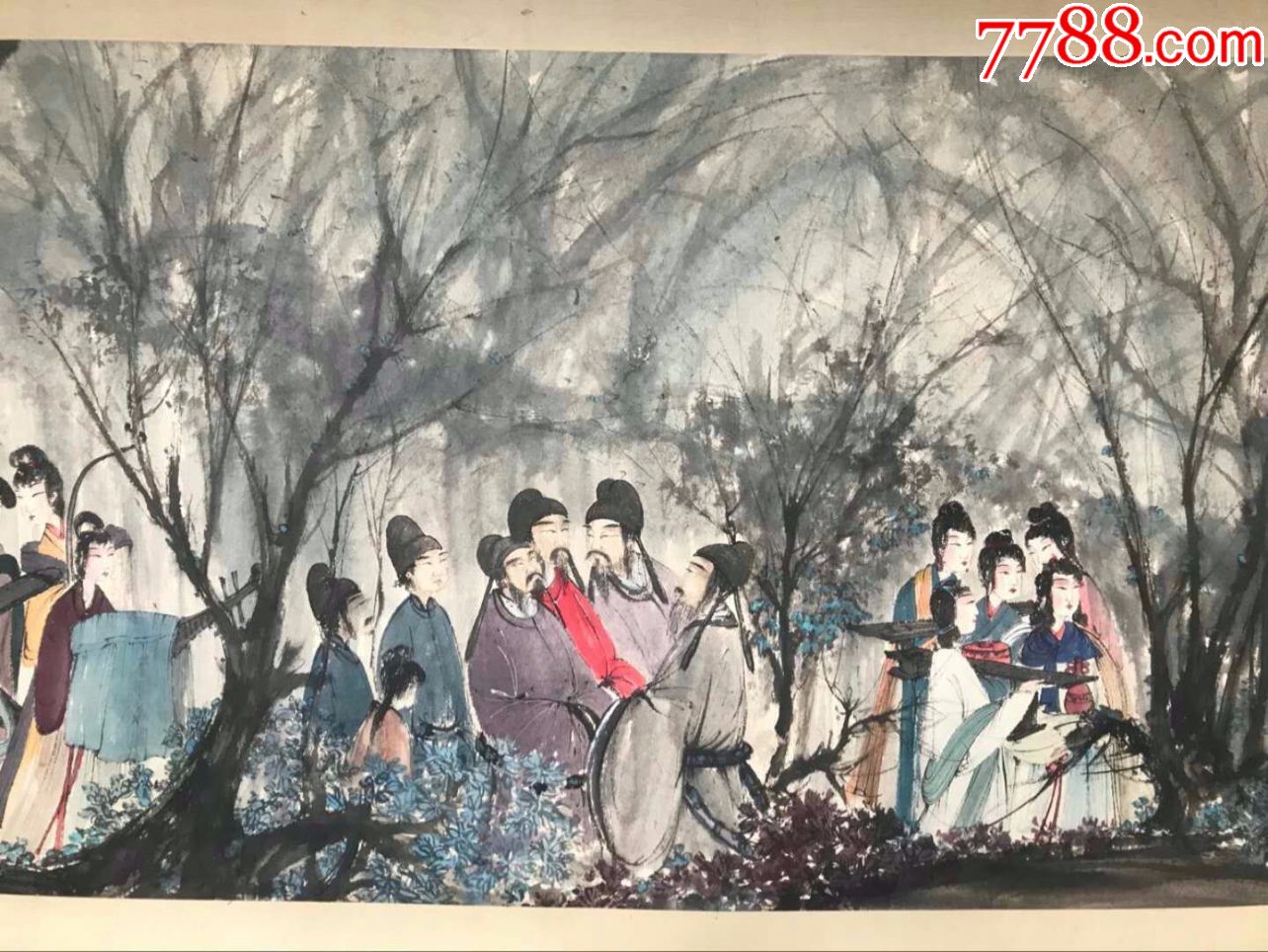傅抱石国画作品《丽人行》个人收藏国画