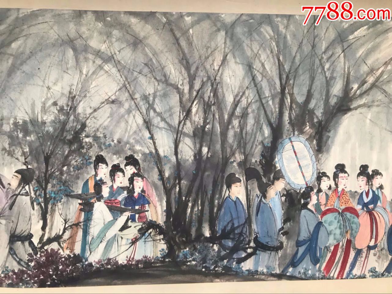 傅抱石国画作品《丽人行》个人收藏国画-价格:27000.