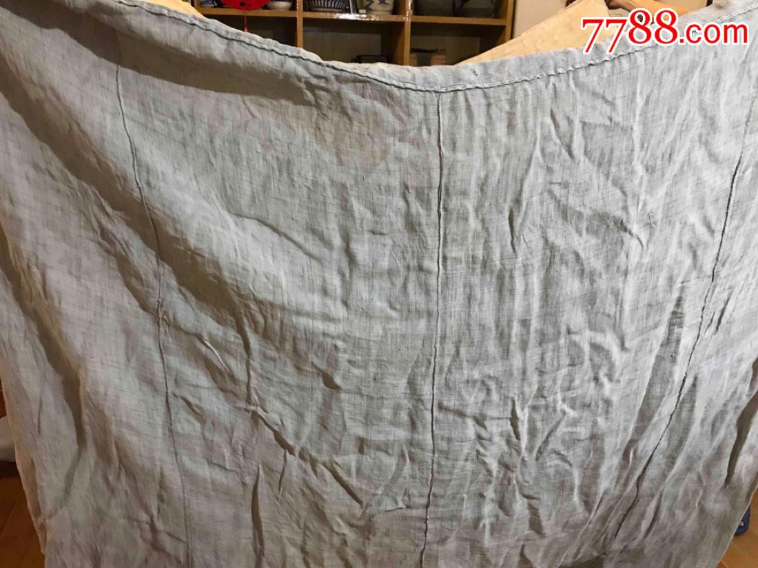 古董古玩收藏清代杂项手工老蚊帐老帐子老土布老蓝布布料