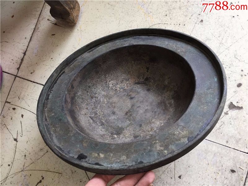 清代大号加厚结婚用的铜制老火盆洗脸盆民俗精品古玩杂项包老完整
