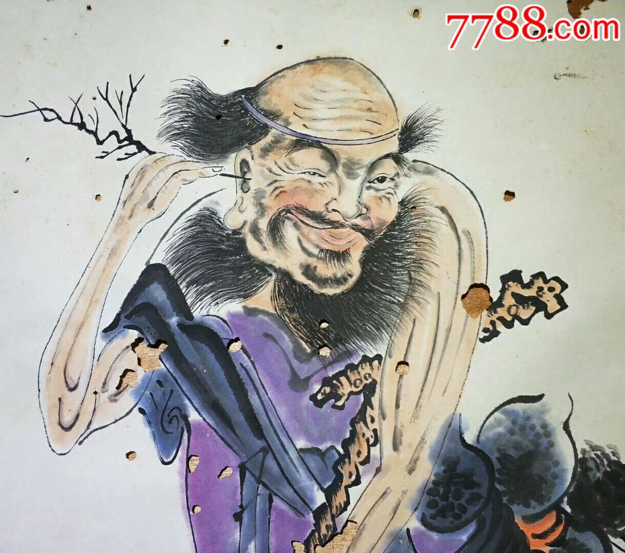 民国仿黄慎铁拐李画,画工精美,人物栩栩如生,长126厘米宽63厘米