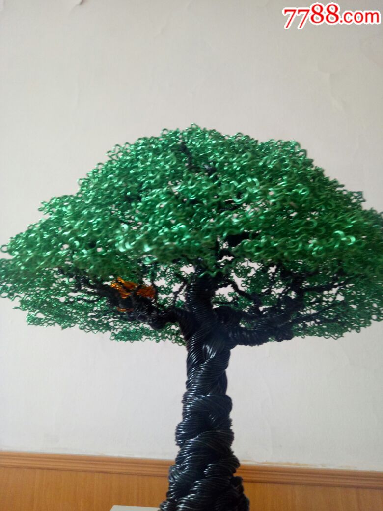 金属丝大树盆景发财树-植物编织工艺品-7788收藏