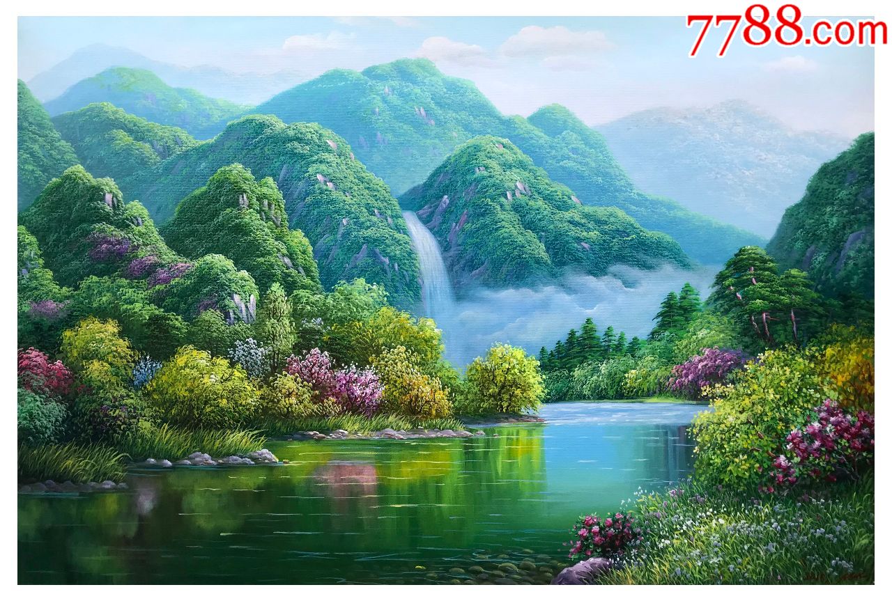 朝鲜许男群山2018年114x75cm