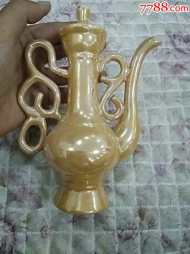 80年代唐山窑口描金精致酒壶_旧瓷器_老九毛古董店
