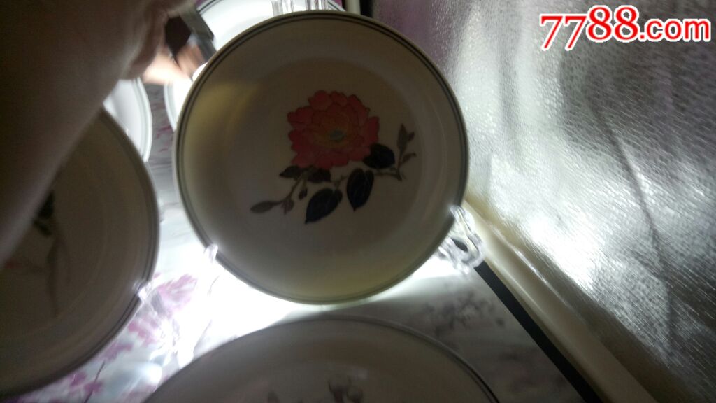 醴陵老瓷器群力瓷厂八十年代钓鱼台国宾馆艺术瓷手绘汾水挂盘一套