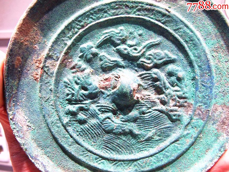 辽金铜镜极美吴牛喘月大个铜镜好版模真品古代铜镜铜器古玩杂项