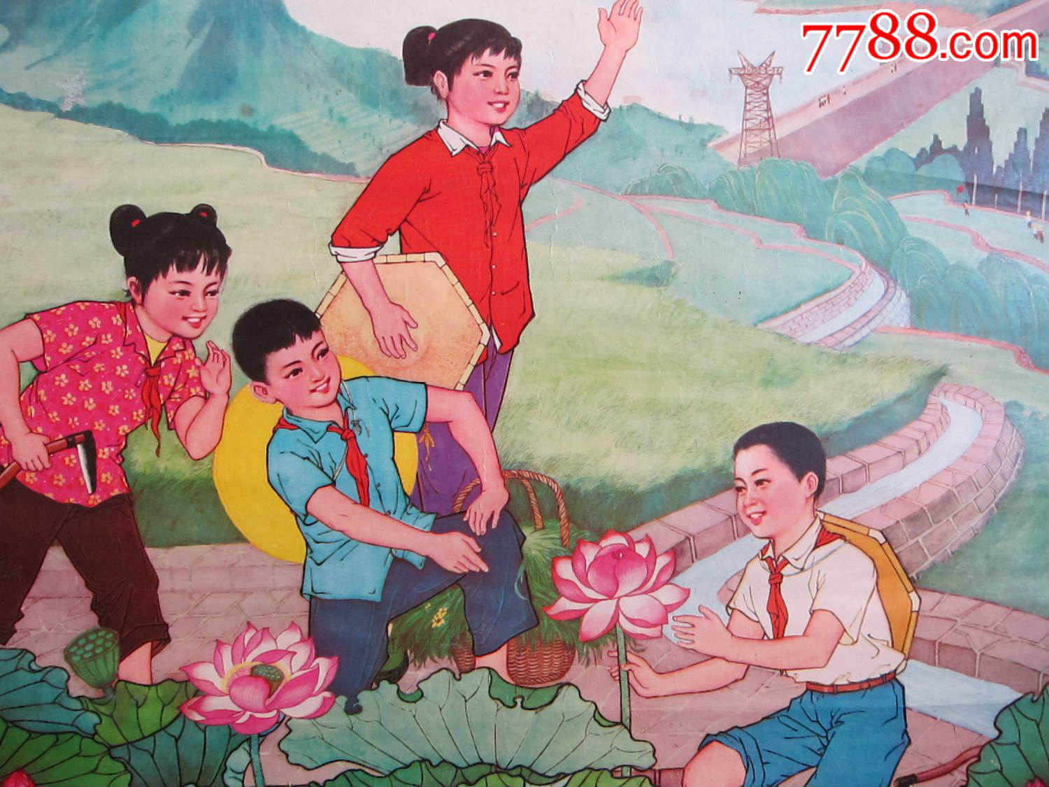 2开年画—喜看荷花上山顶—此张很少见!