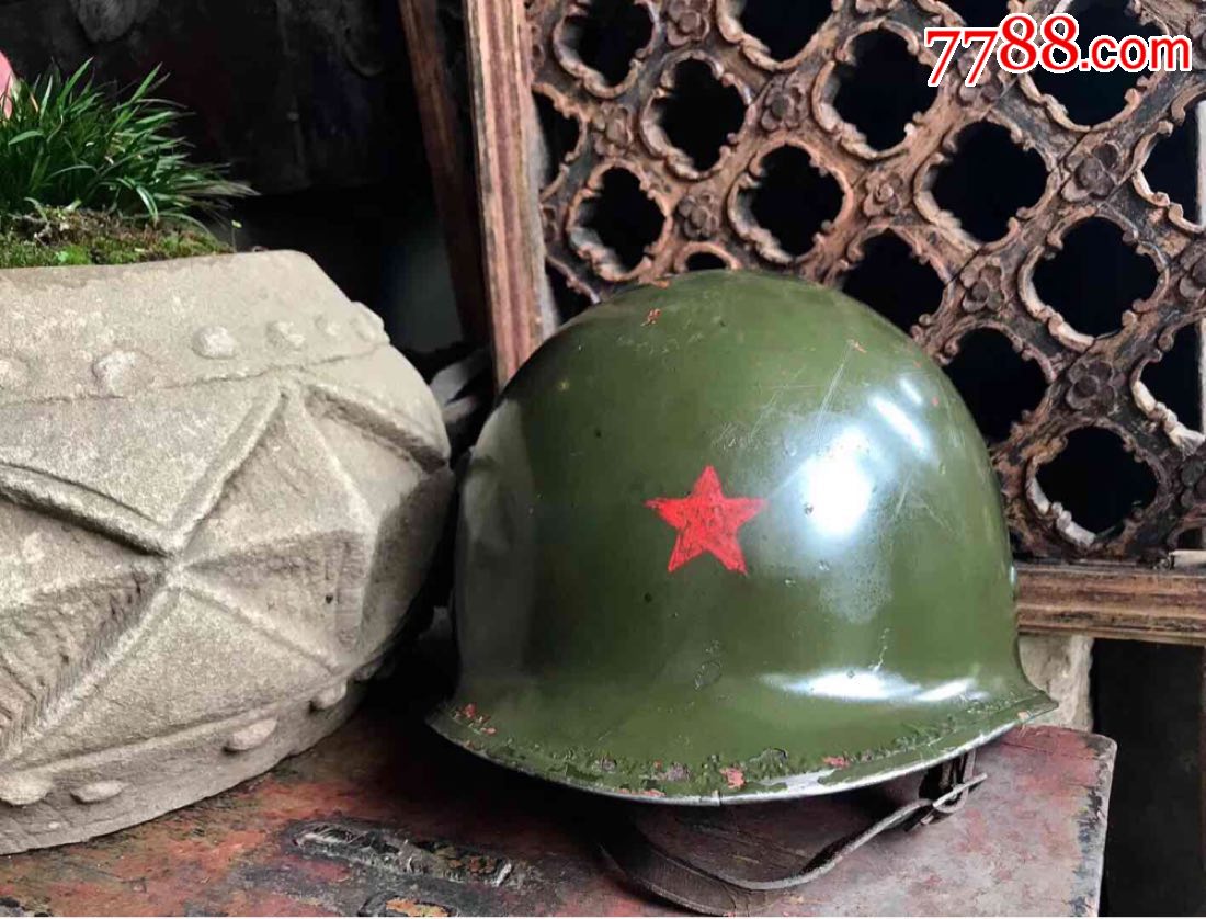 民国抗战时期飞虎队遗留云南昆明的m1头盔,55涂装