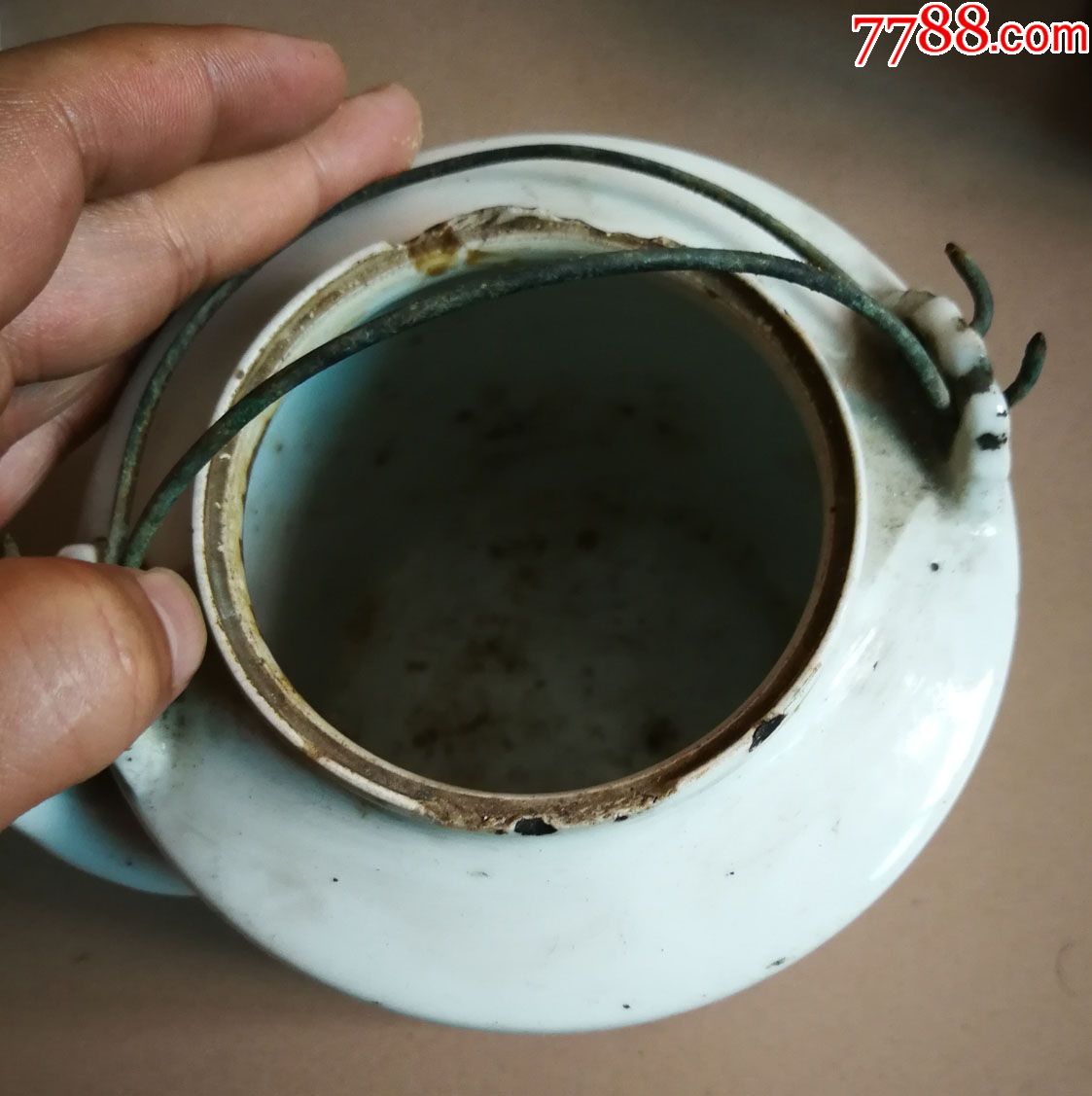 50年代醴陵陶画工人合作社精造茶壶.纯手绘特大号花鸟提梁壶_价格150.