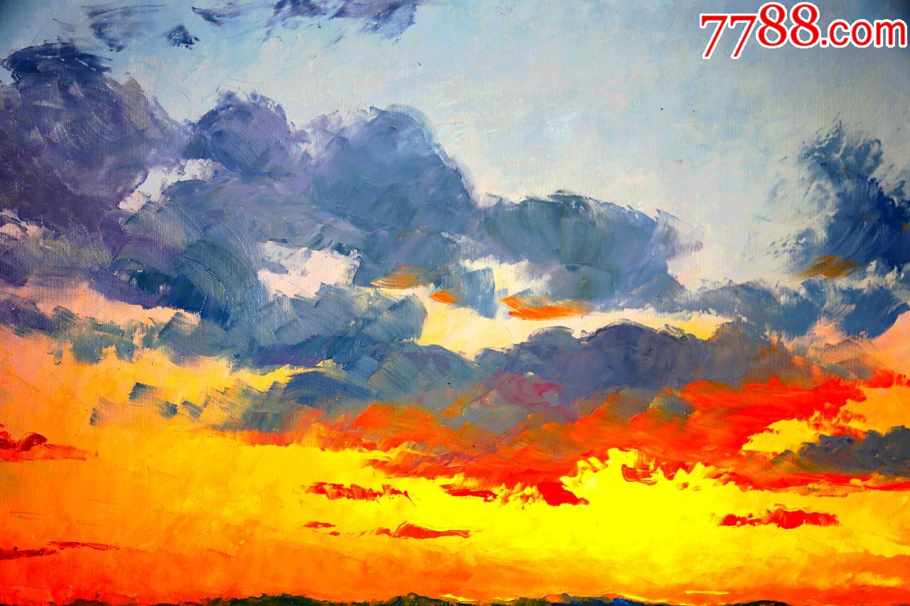 朝鲜纯手绘油画蔡熙南(功勋艺术家)朝阳,8*x57cm
