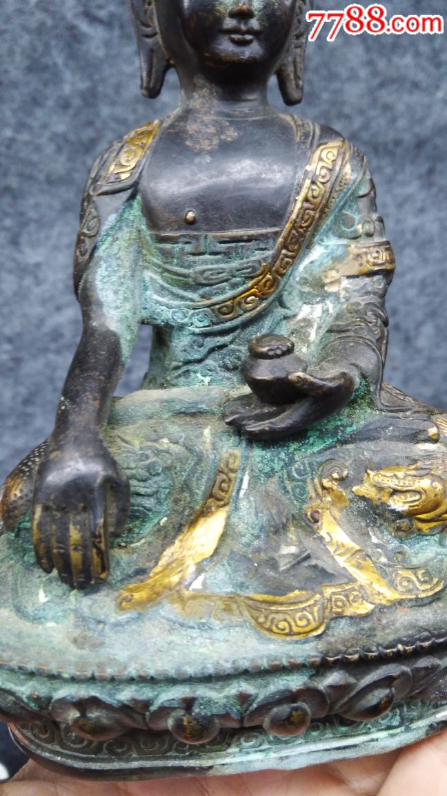 80年代仿清代铜鎏金佛像特价包邮