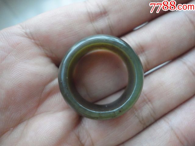 老和田玉青玉戒指-和田玉-7788收藏