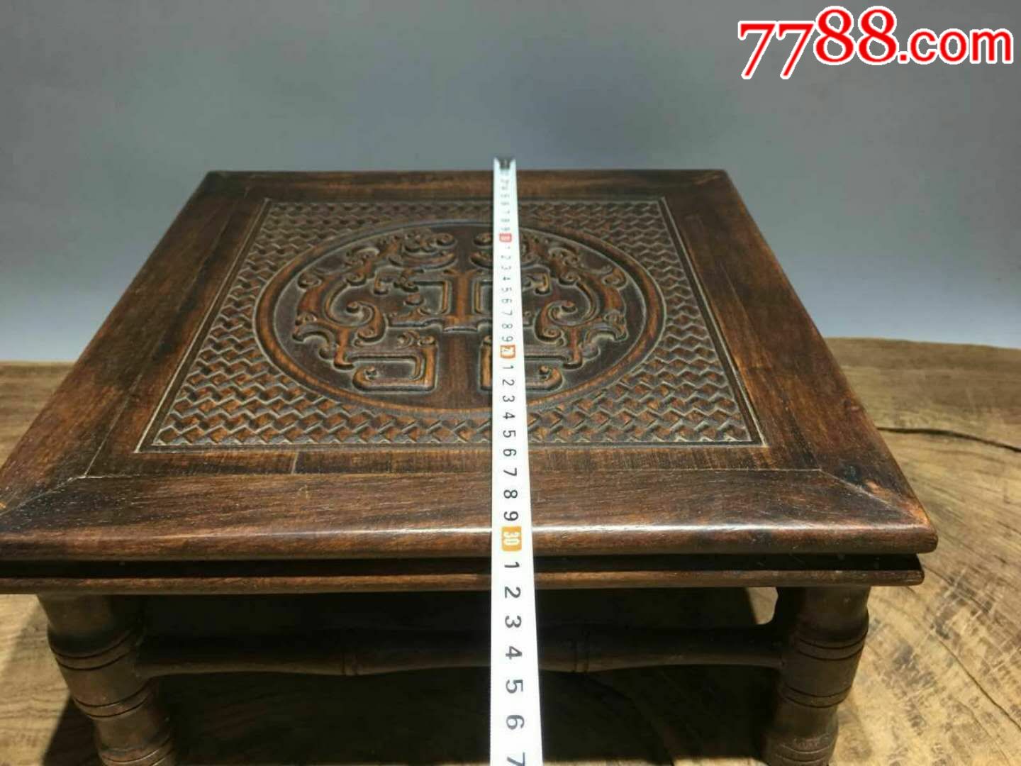 民国花梨木茶桌.雕刻精致,纹理清晰包浆温润,全品牢固!_价格1380.