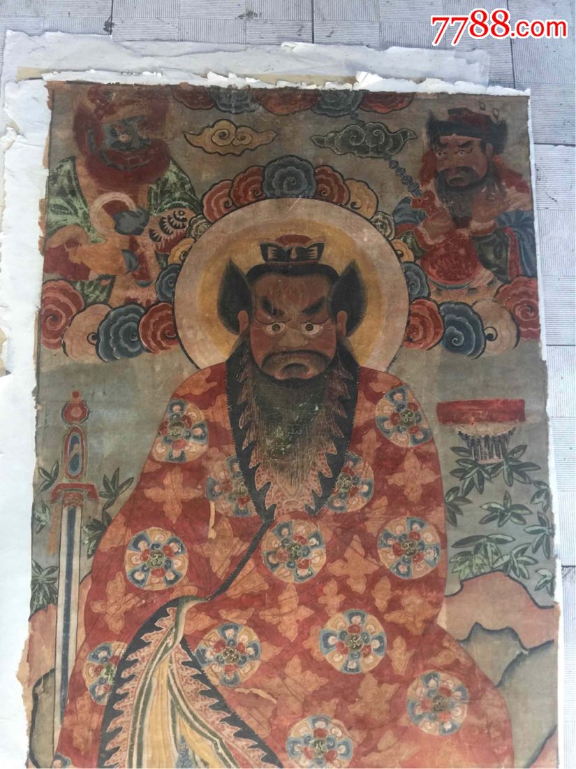 清乾隆年手绘水陆画:张天师画像