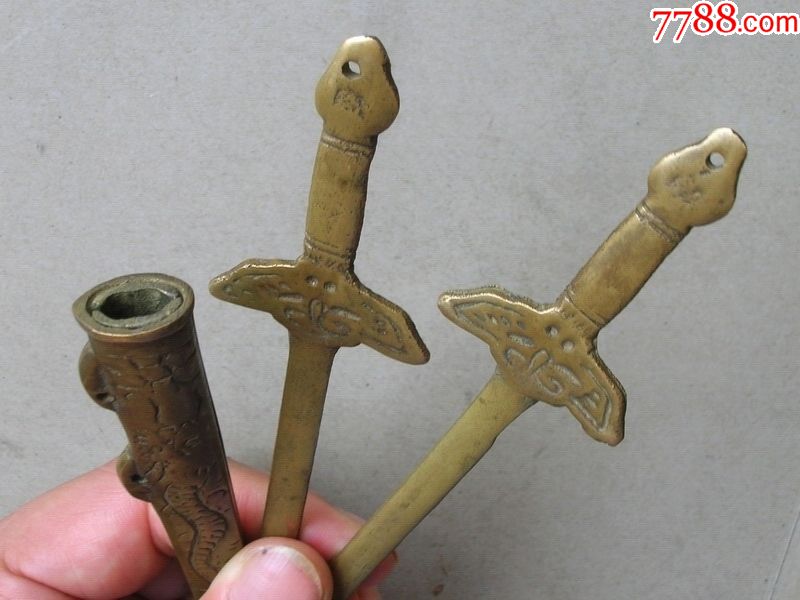雌雄宝剑黄铜剑全套(以前镇宅辟邪用老民俗品)