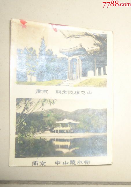 中山陵水榭,明孝陵梅花山怀旧老照片(10*6cm)