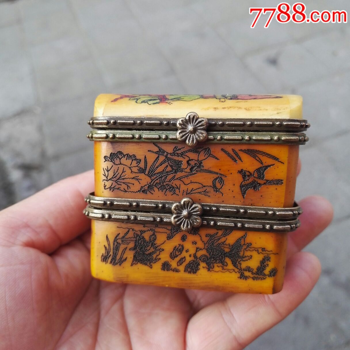 牛骨首饰盒_骨雕_腾业文玩旗舰店【7788收藏__中国