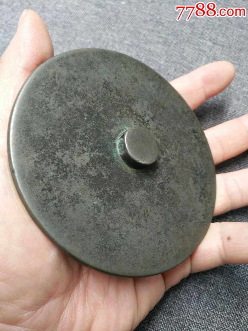 明代素面铜镜径102厘米纽厚09厘米全品