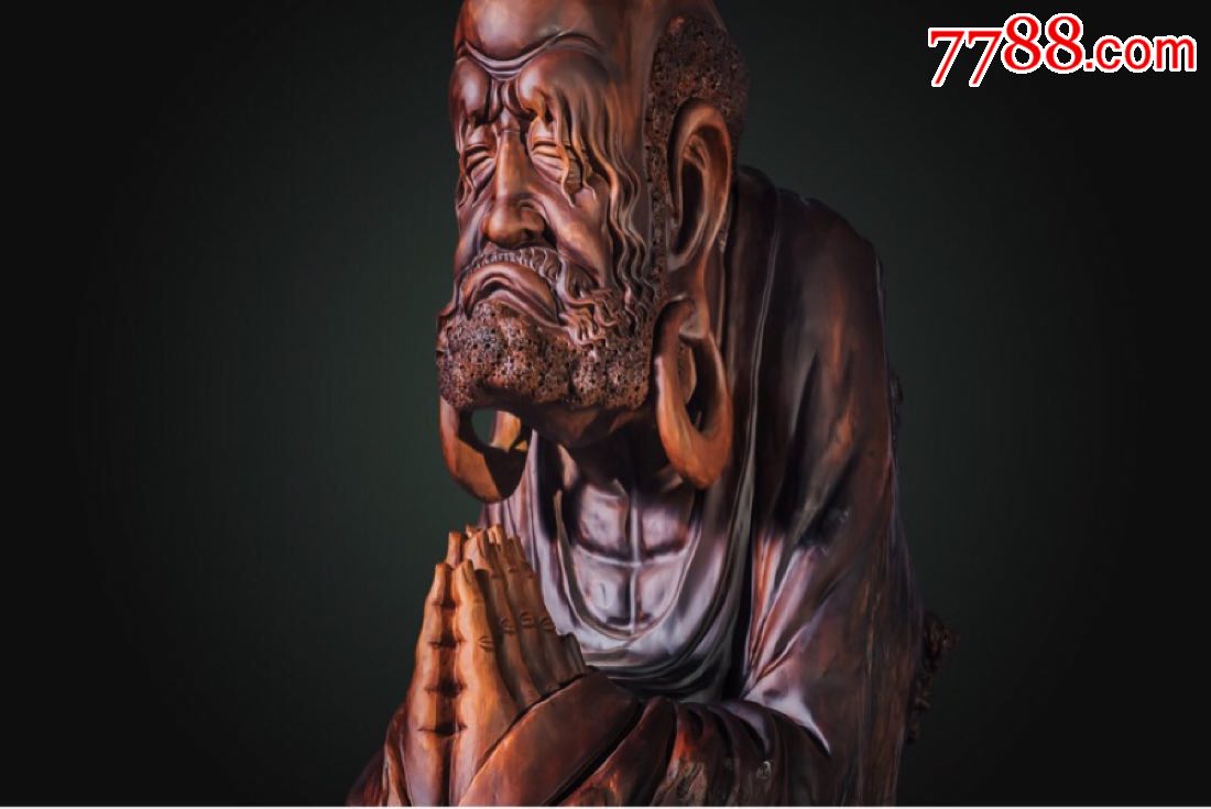 根雕木雕金丝楠木整体实木工艺品艺术品摆件佛教禅宗达摩祖师