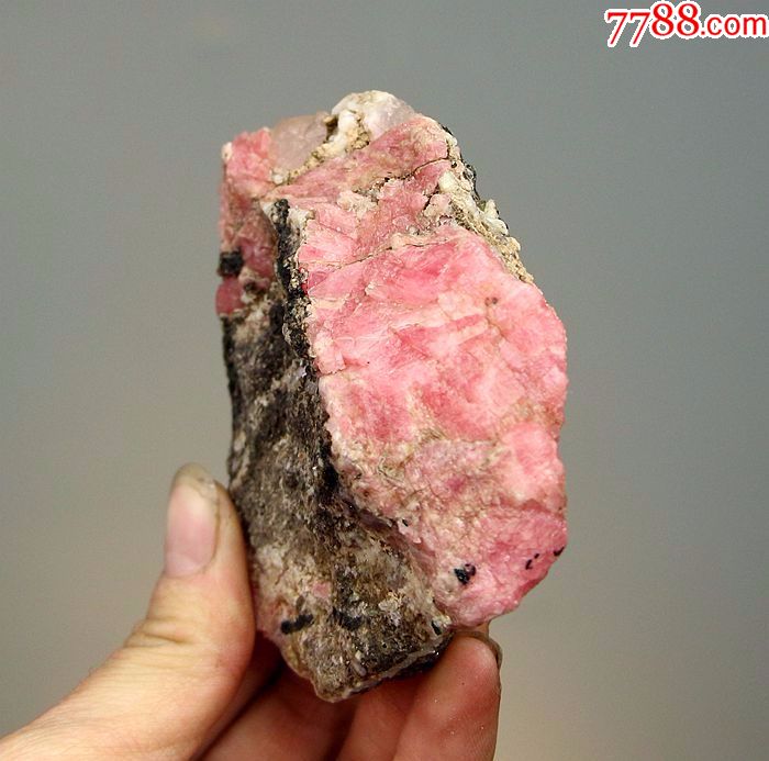 矿物晶体奇石头原石矿石宝石标本红纹石宝石级菱锰矿04