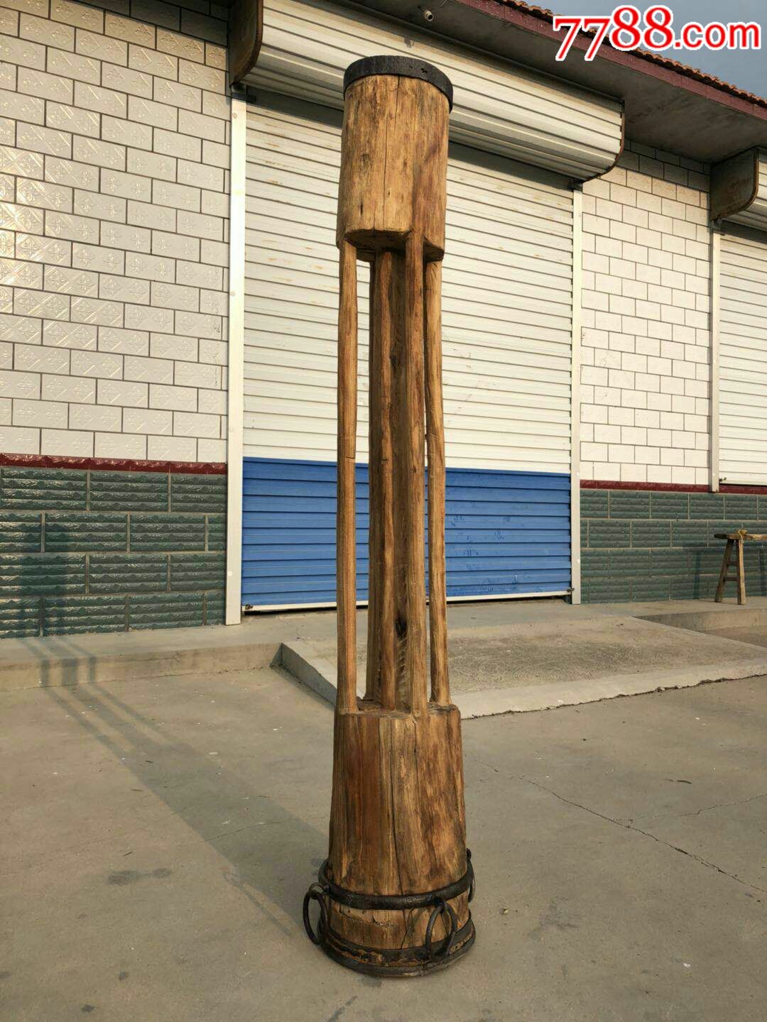 老民俗,老榆木夯,正常使用,全品包老