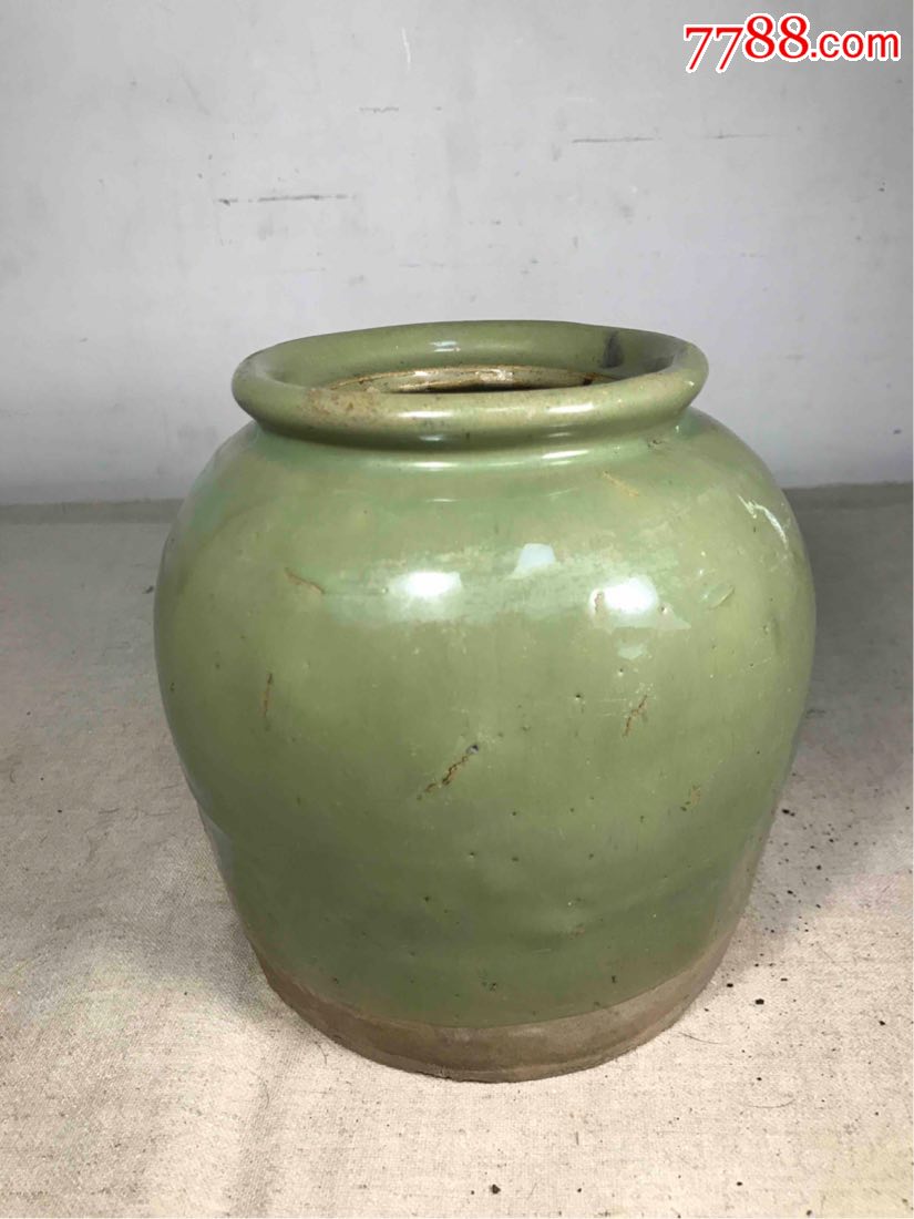 古董古玩收藏清代绿釉罐紫砂罐老砂杂项罐罐子陶罐
