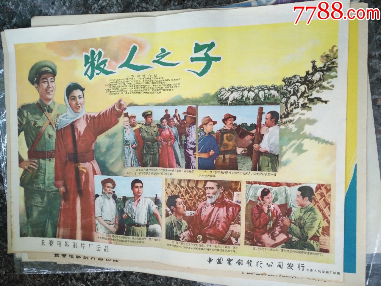 21040牧人之子1957年长春电影制片厂中国电影发行公司规格4开9