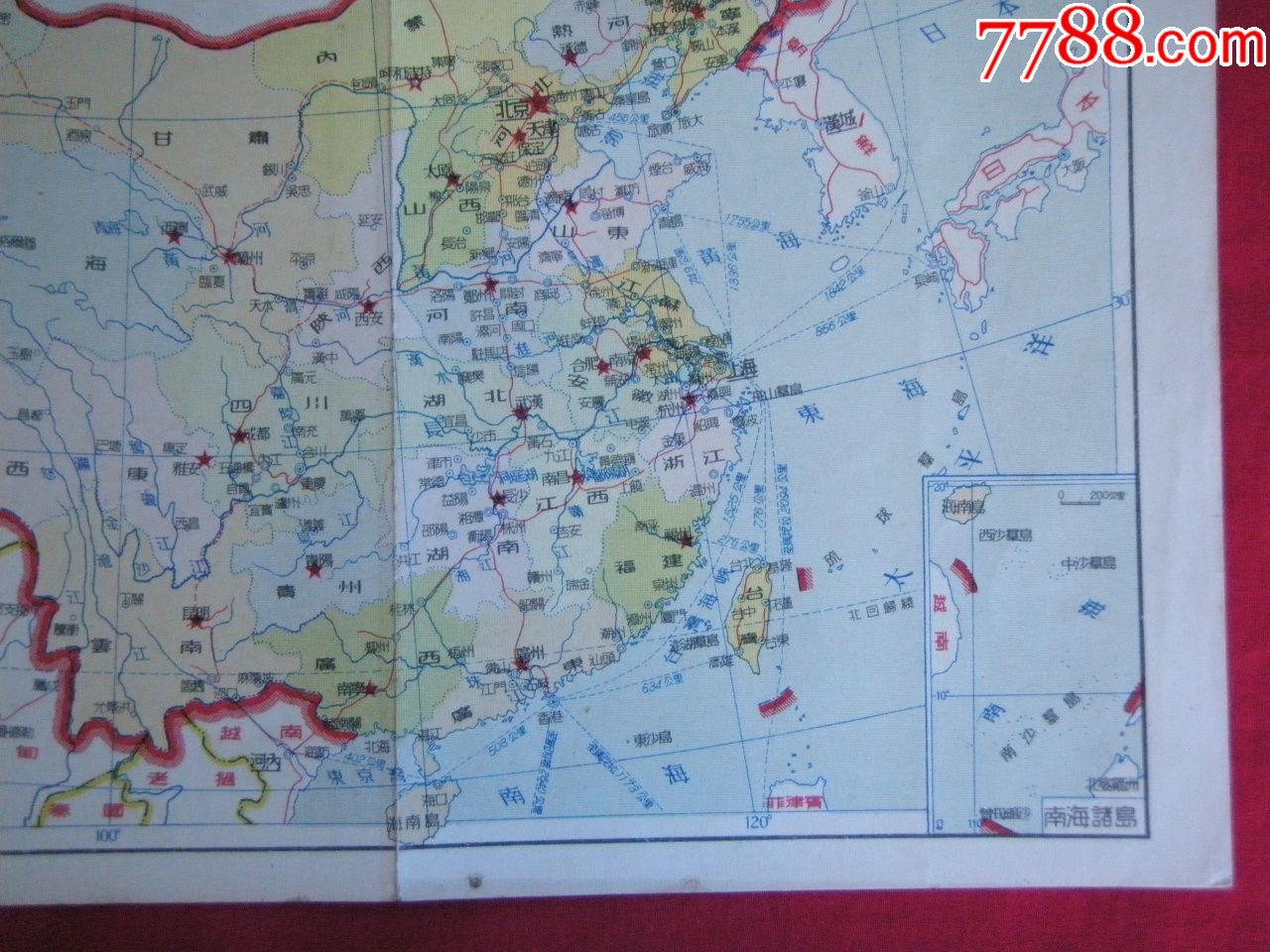 早期教科书插图——中国地形图,中国政区图