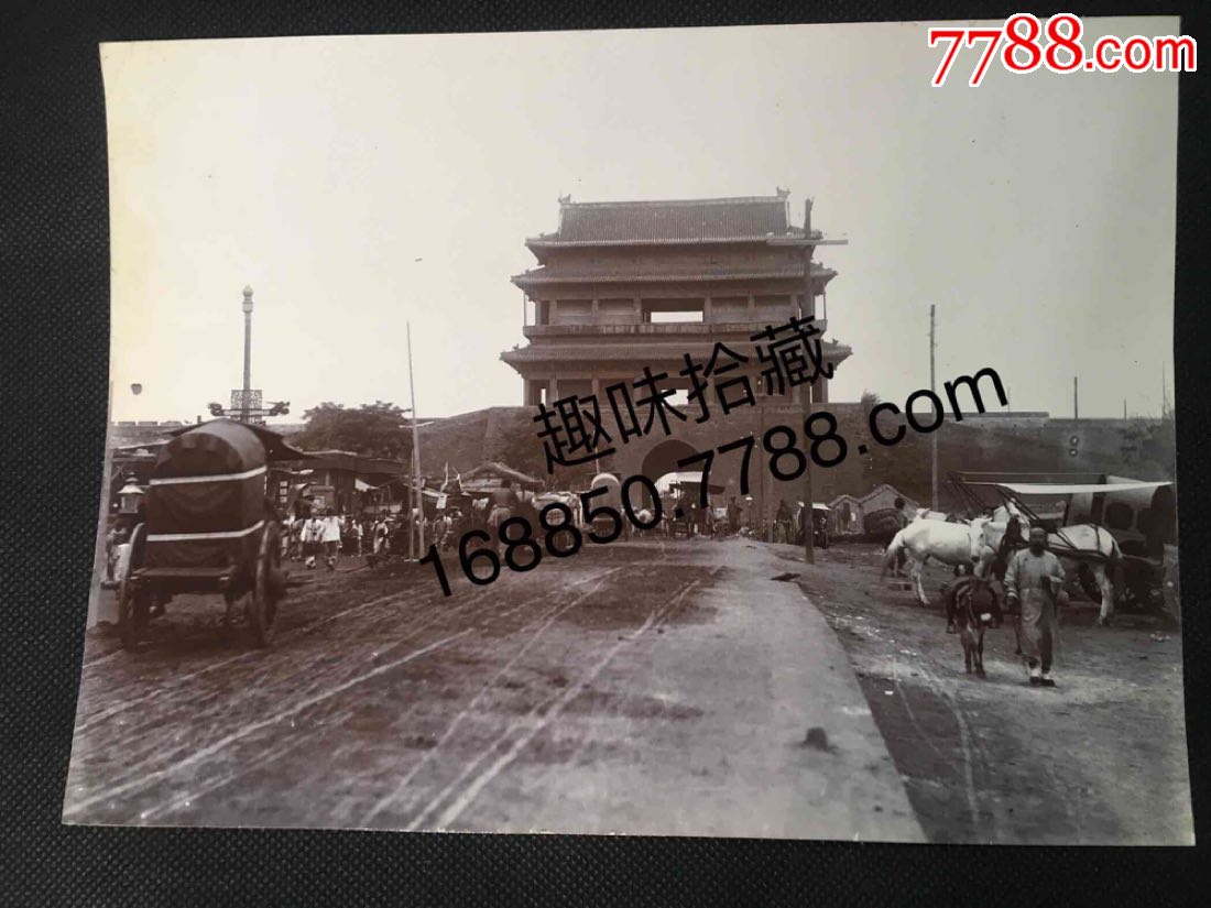 【照片珍藏】清末北京城楼蛋白照片_西直门及门外大街繁忙景象(21x15