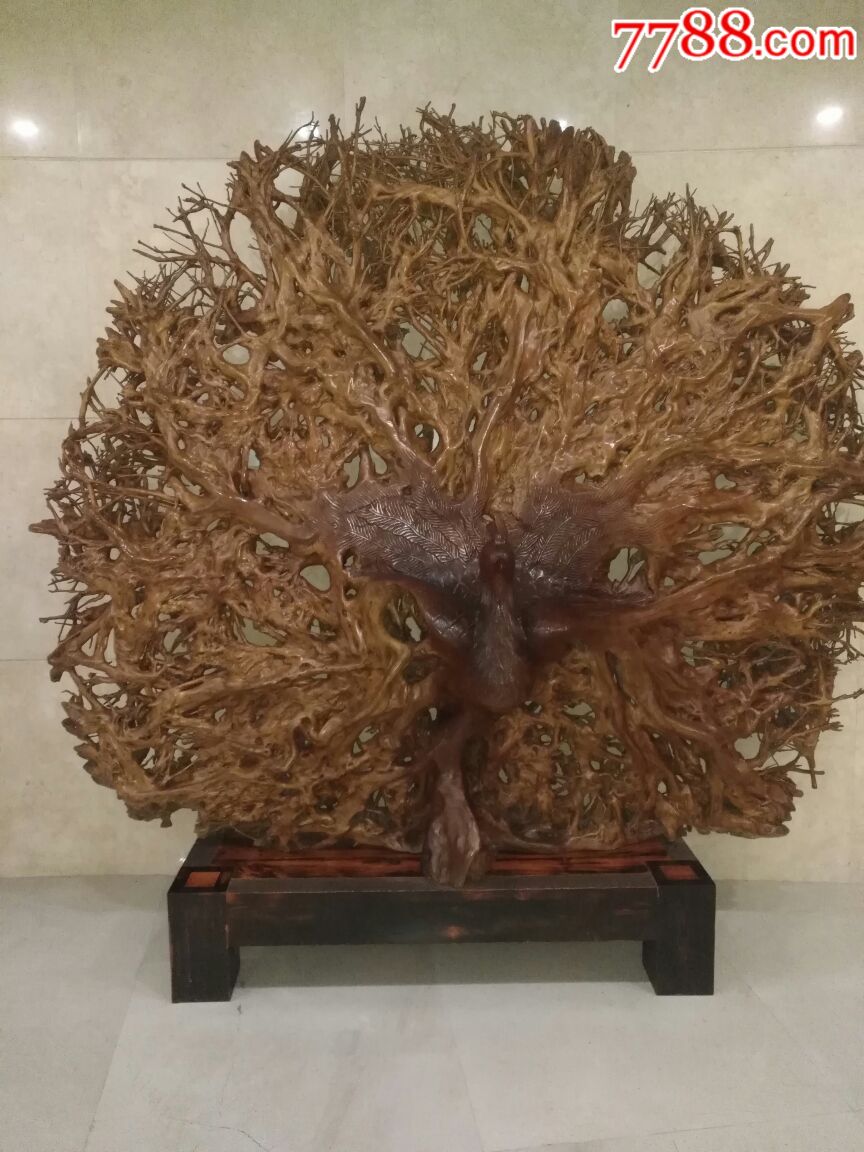 孔雀开屏_木雕壁画/壁挂_飞马经典【7788收藏__收藏