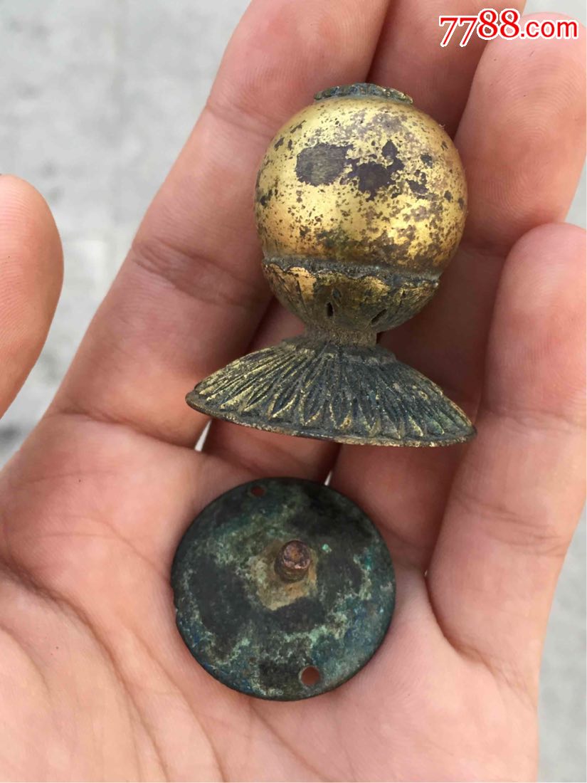 铜鎏金帽顶子完整.九品.不议价!