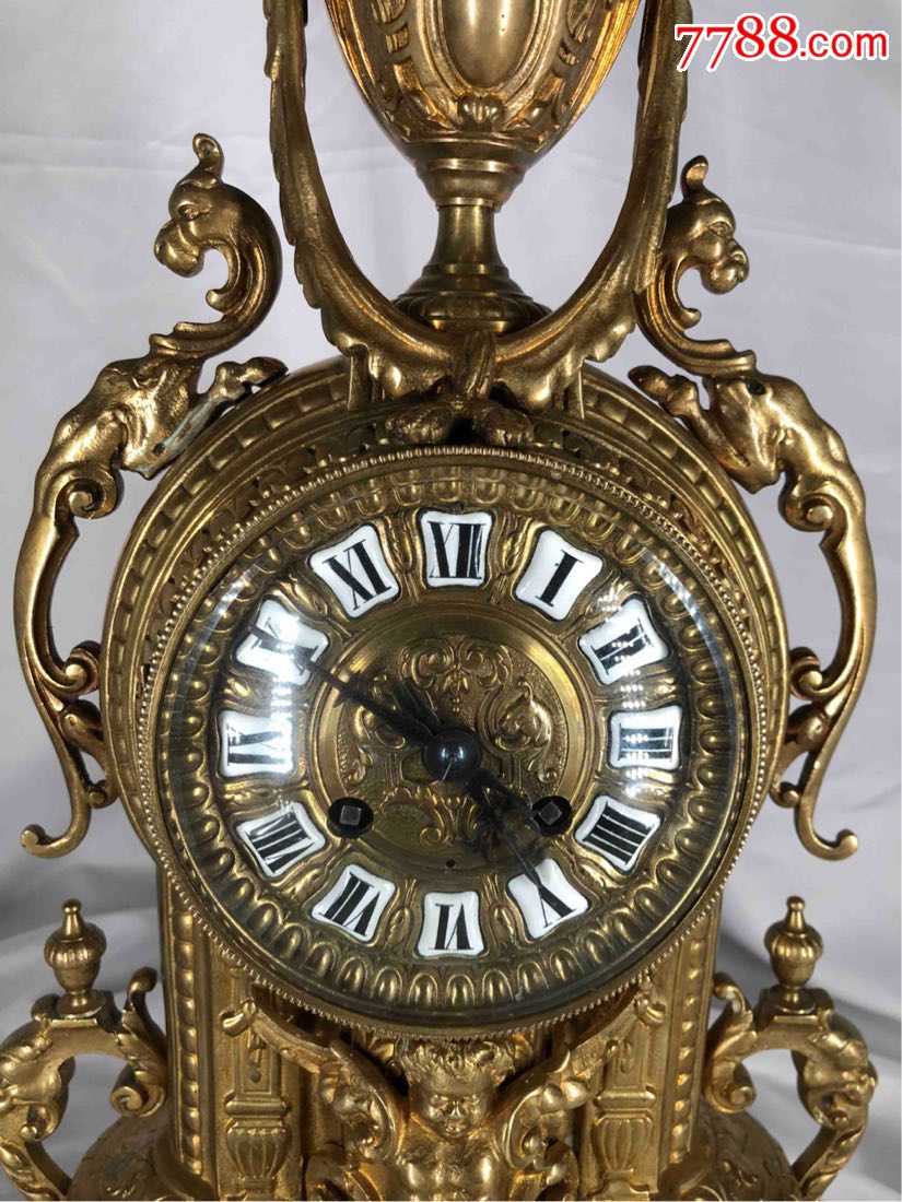古董法国铜鎏金座钟挂钟品相如图包邮