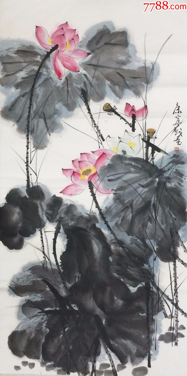 【康宁】国画大师李苦禅弟子,手绘四尺整张花鸟画