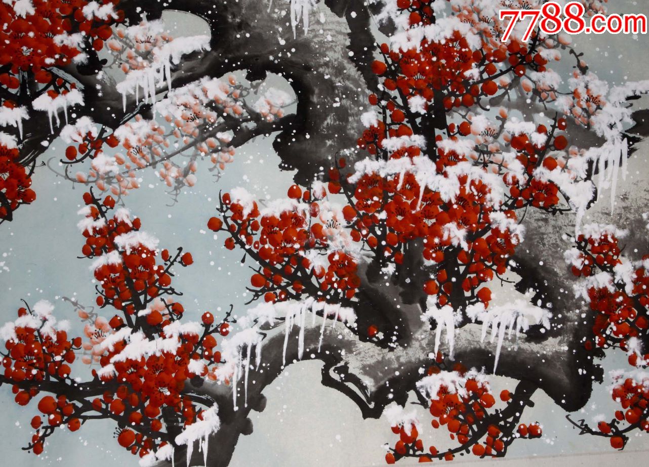 画家赵启东的红梅傲雪