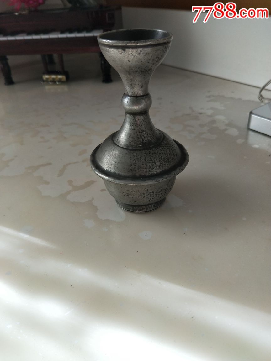 清代老字号(聚盛)漏斗形锡酒壶