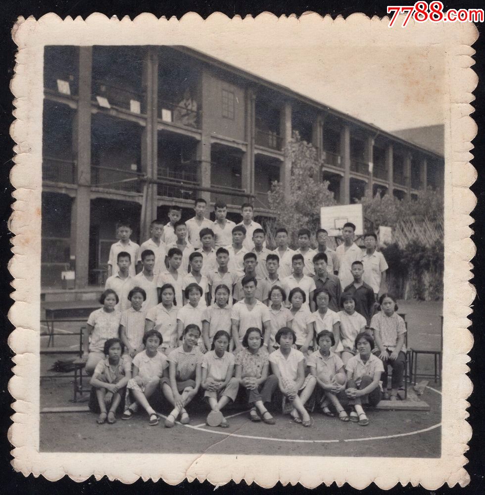 60年代大美女学生老照片1张(尺寸约6*6.2厘米)