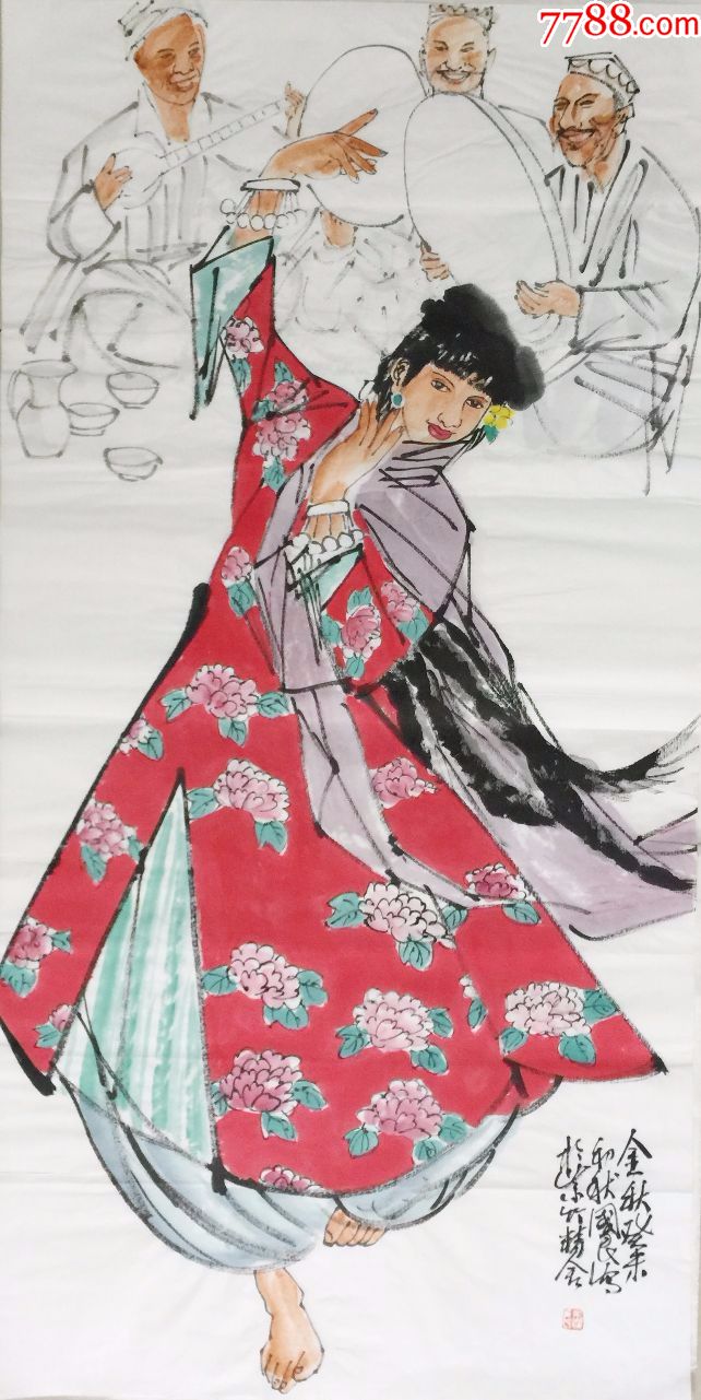 【史国良】国家一级画家,中国美协会员,手绘四尺整张人物画(138*68cm)