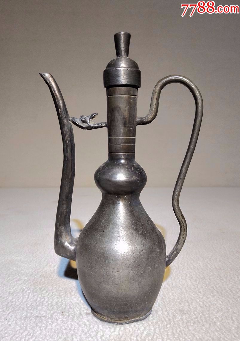 清代葫芦型锡壶锡酒壶