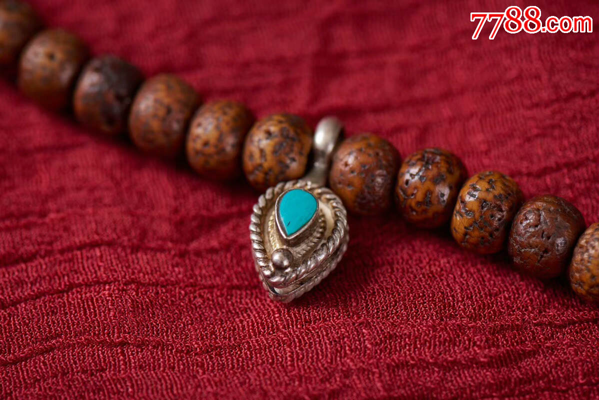 老念珠完美一串!星月菩提雪巴拉顶珠银卡子