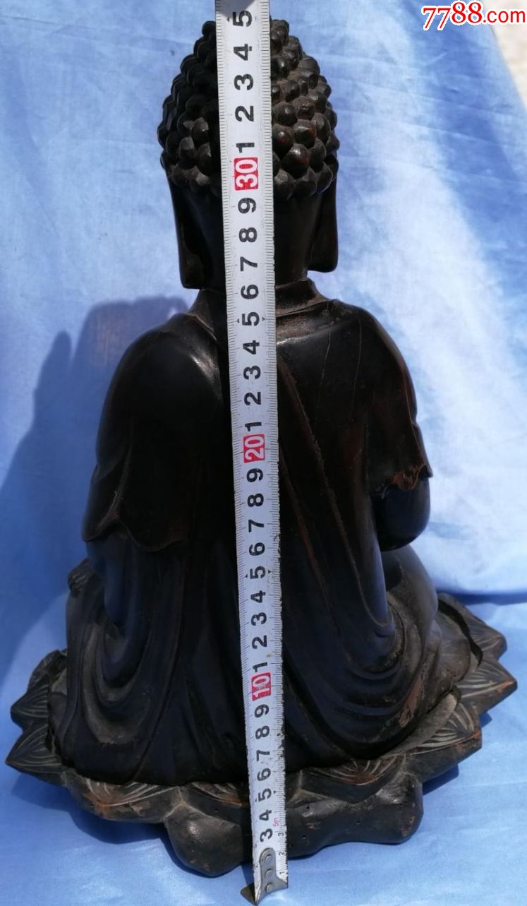 清代木雕佛像高35公分
