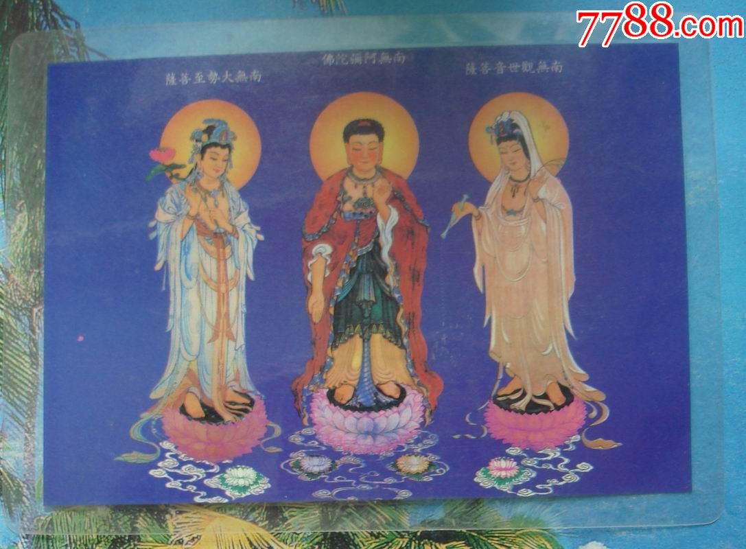 塑封阿弥陀佛观音菩萨大势至菩萨西方三圣佛像