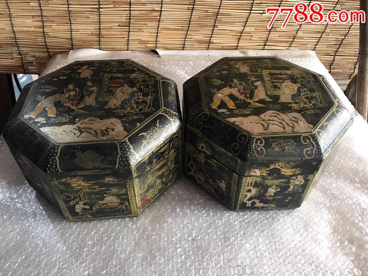 黑大漆盒子一对