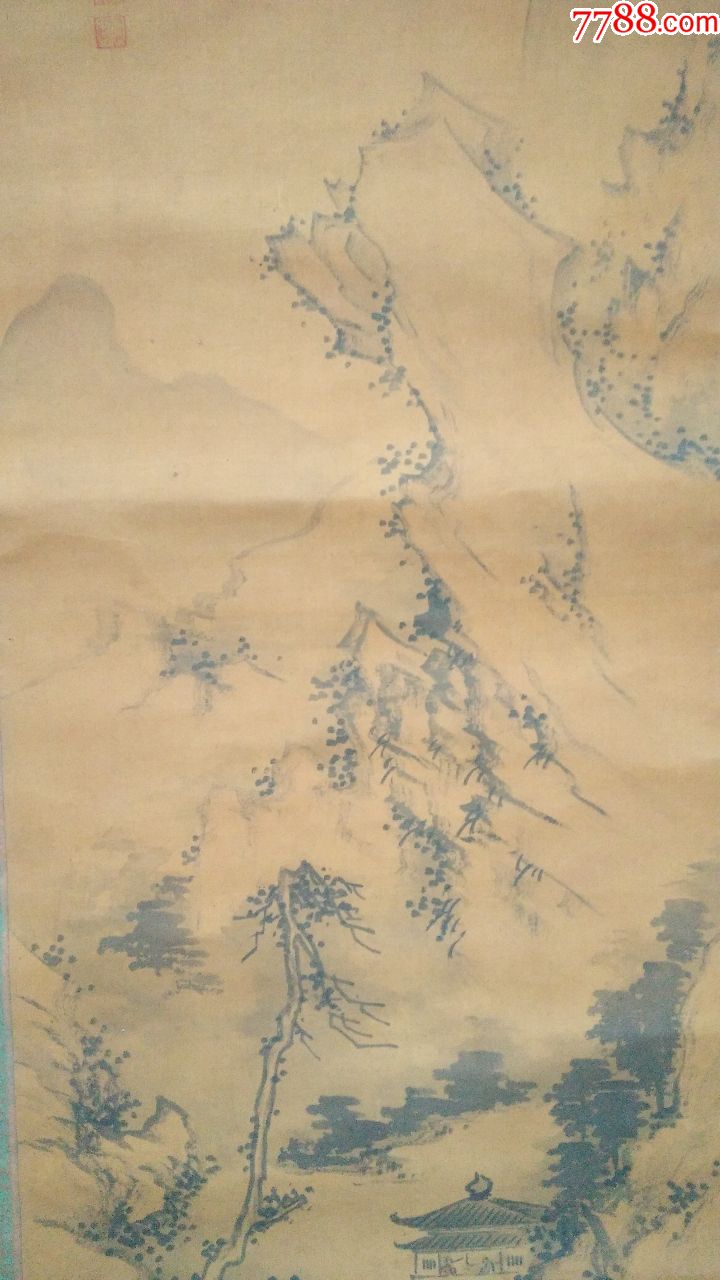 绢本老山水画